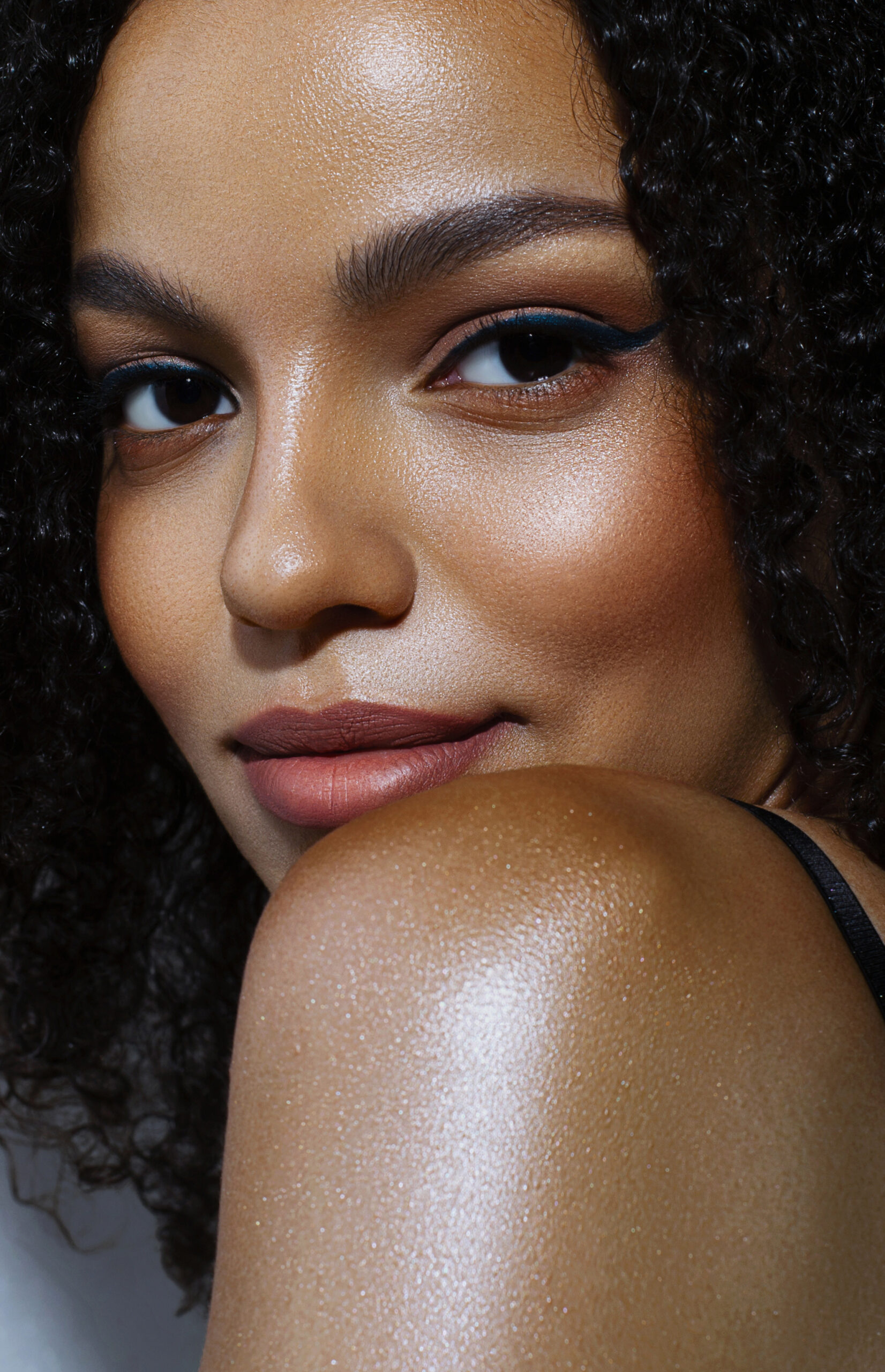 Model with a bronzed glow