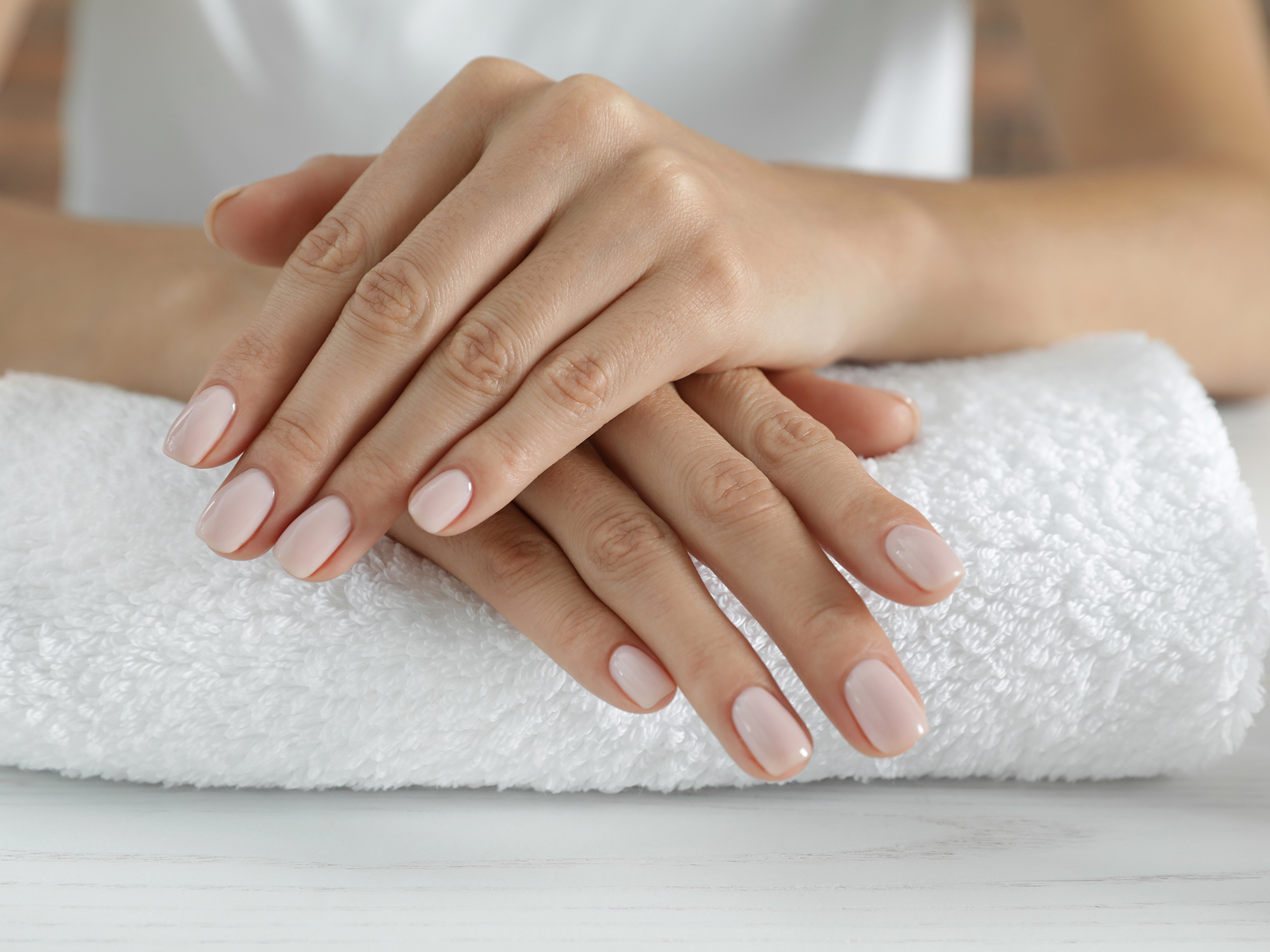 Woman with manicured hands