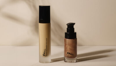 Velvet Radiance Face Base foundation and Light Loving Intensity liquid highlighter
