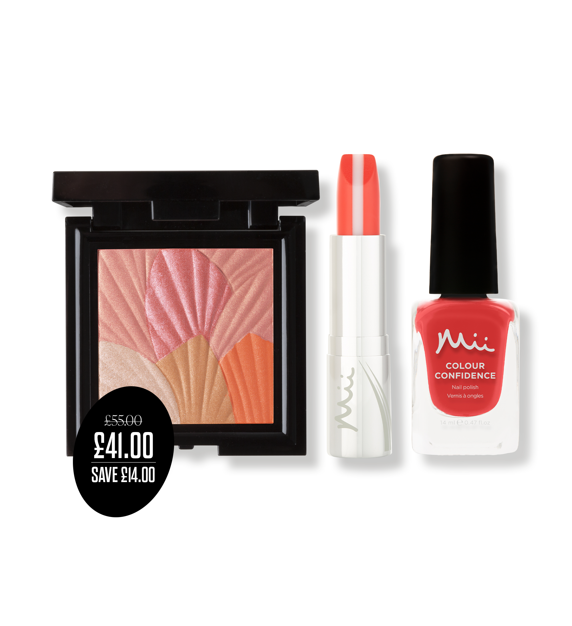 Glowing Lip, Cheek & Nail Trio including Celestial Skin Shimmer, Hydraboost Lip Lover Lipstick and Colour Confidence Nail Polish
