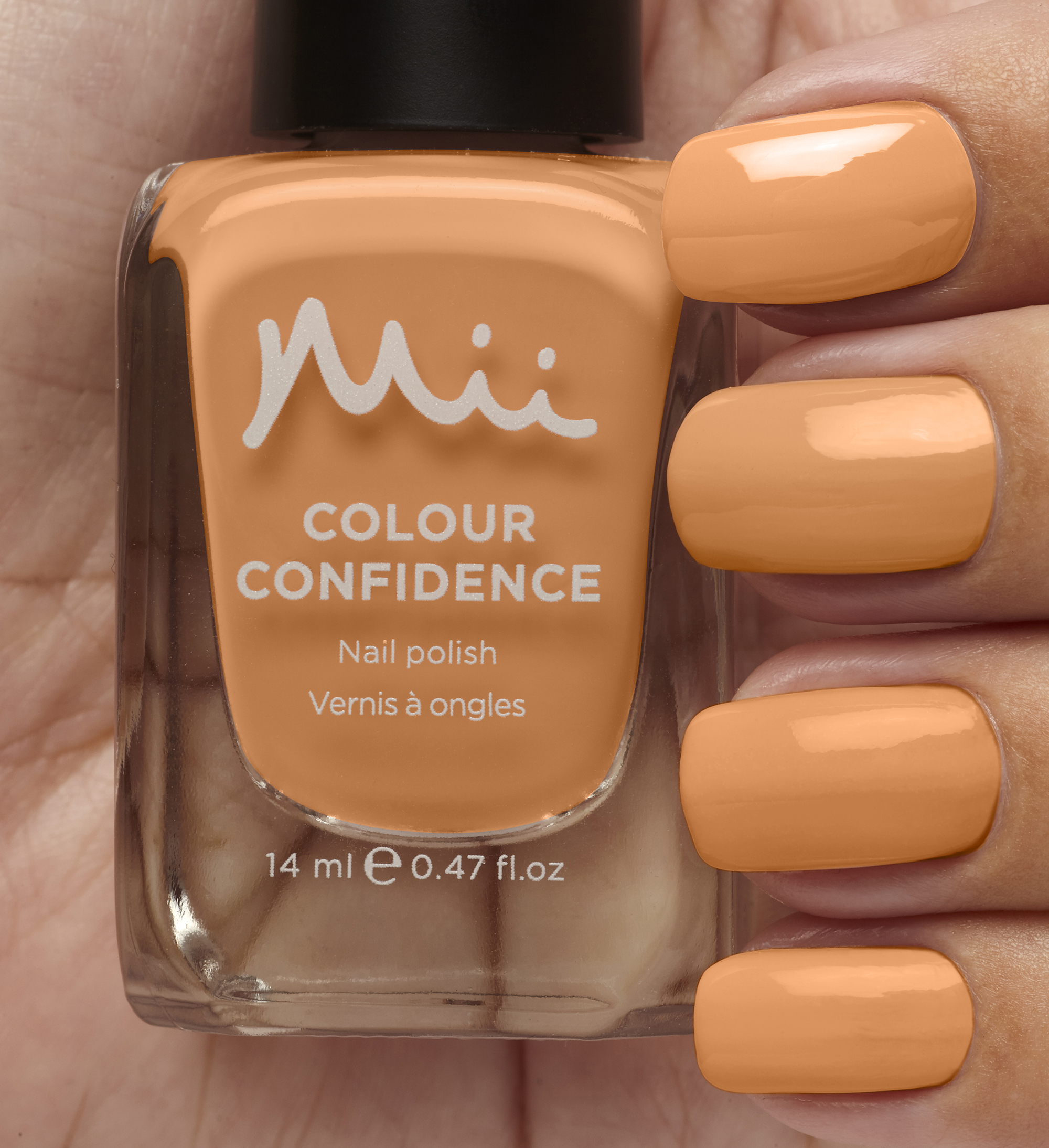 Model wearing Colour Confidence Nail Polish Make Believe