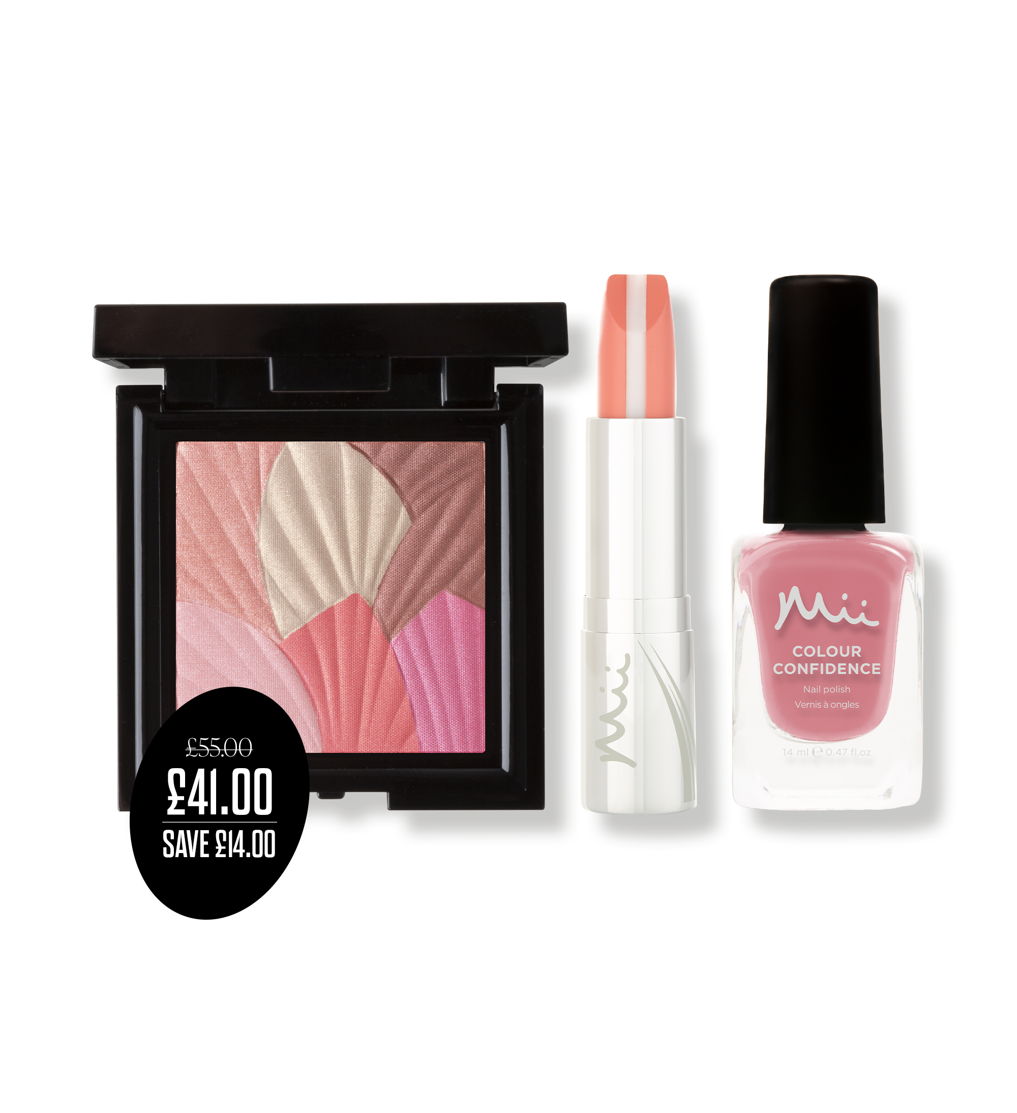 Glowing Lip, Cheek & Nail Trio including Celestial Skin Shimmer, Hydraboost Lip Lover Lipstick and Colour Confidence Nail Polish
