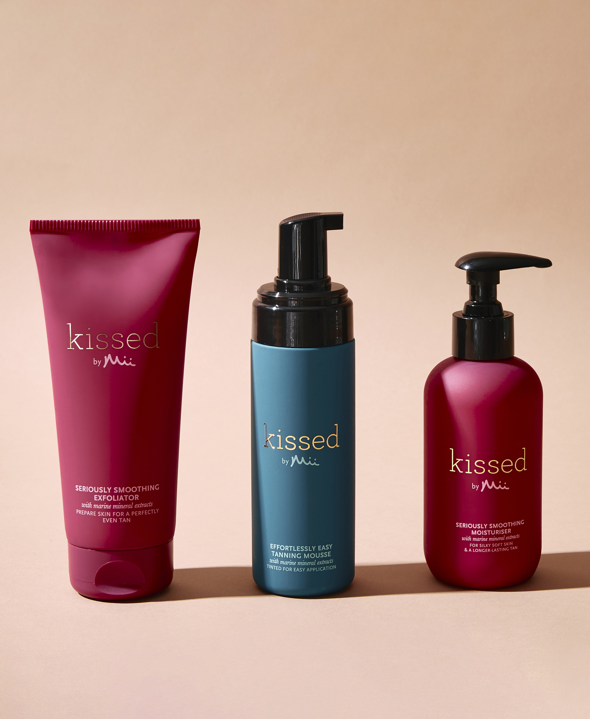 Kissed by Mii tanning mousse, exfoliator and moisturiser