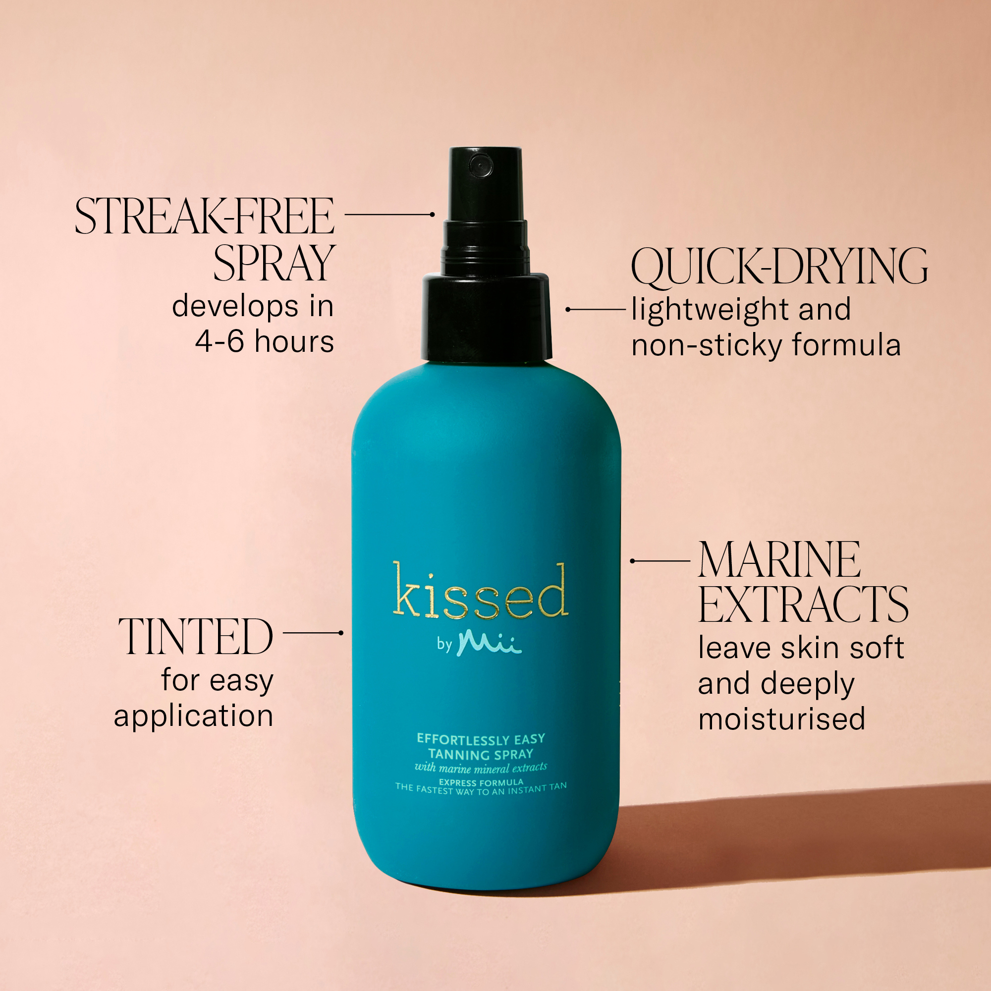 Kissed by Mii Effortlessly Easy Tanning Spray key benefits