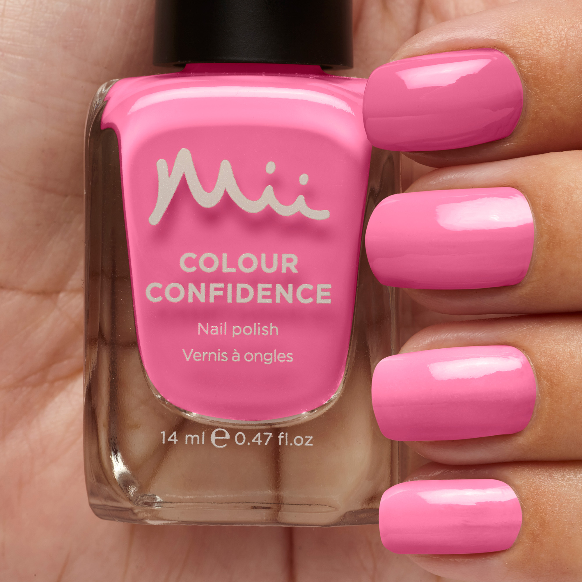 Model wearing Bold Bikini Colour Confidence Nail Polish