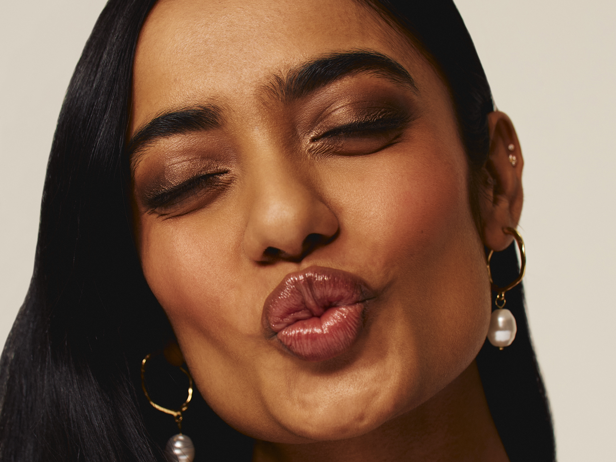 Model wearing a soft glam work