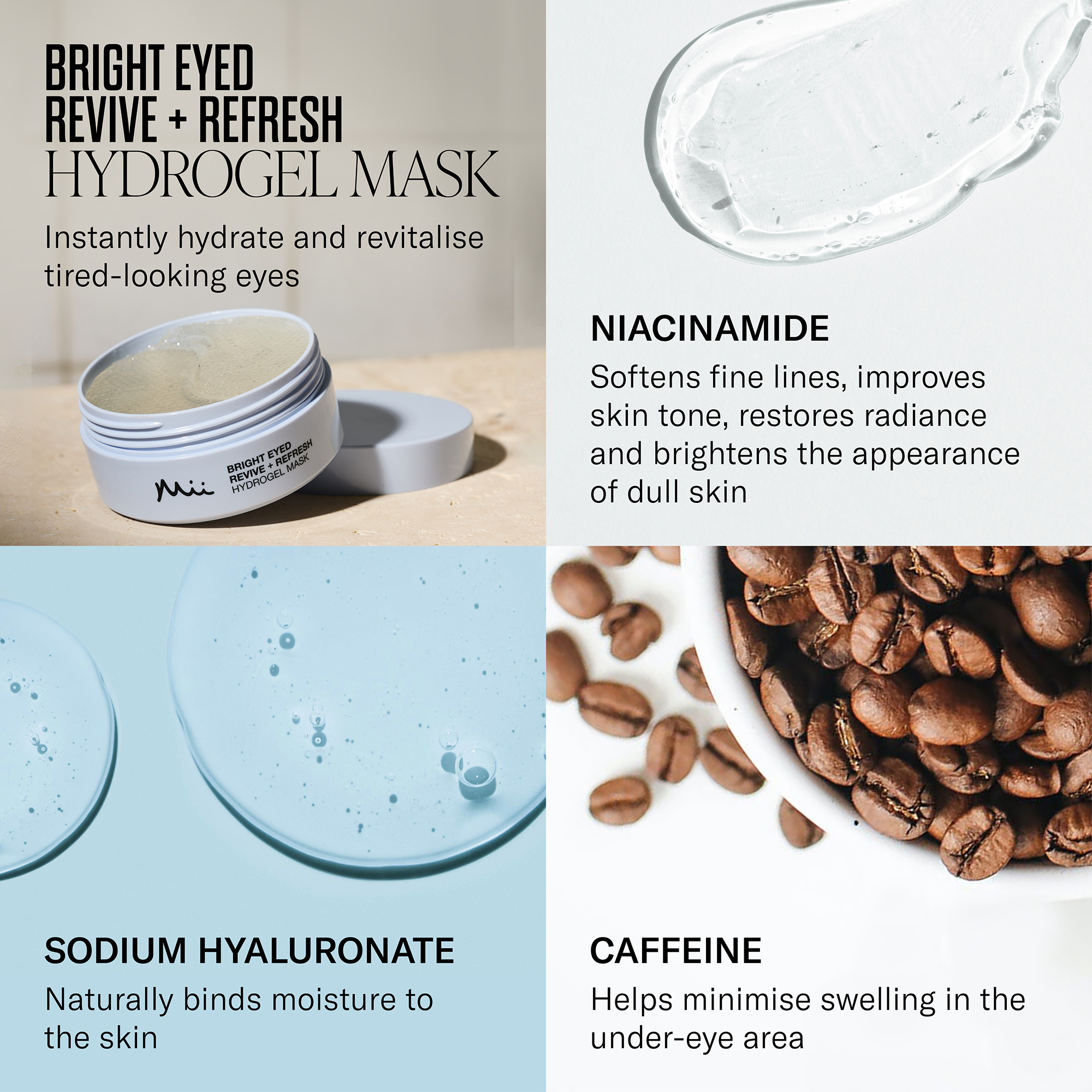 Bright Eyed Refresh + Revive Hydrogel Mask active ingredients