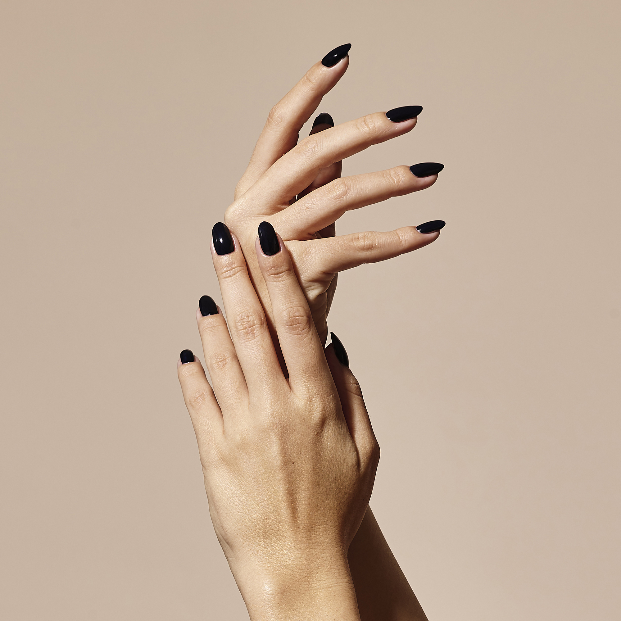 Model wearing Scandi Navy Colour Confidence Nail Polish