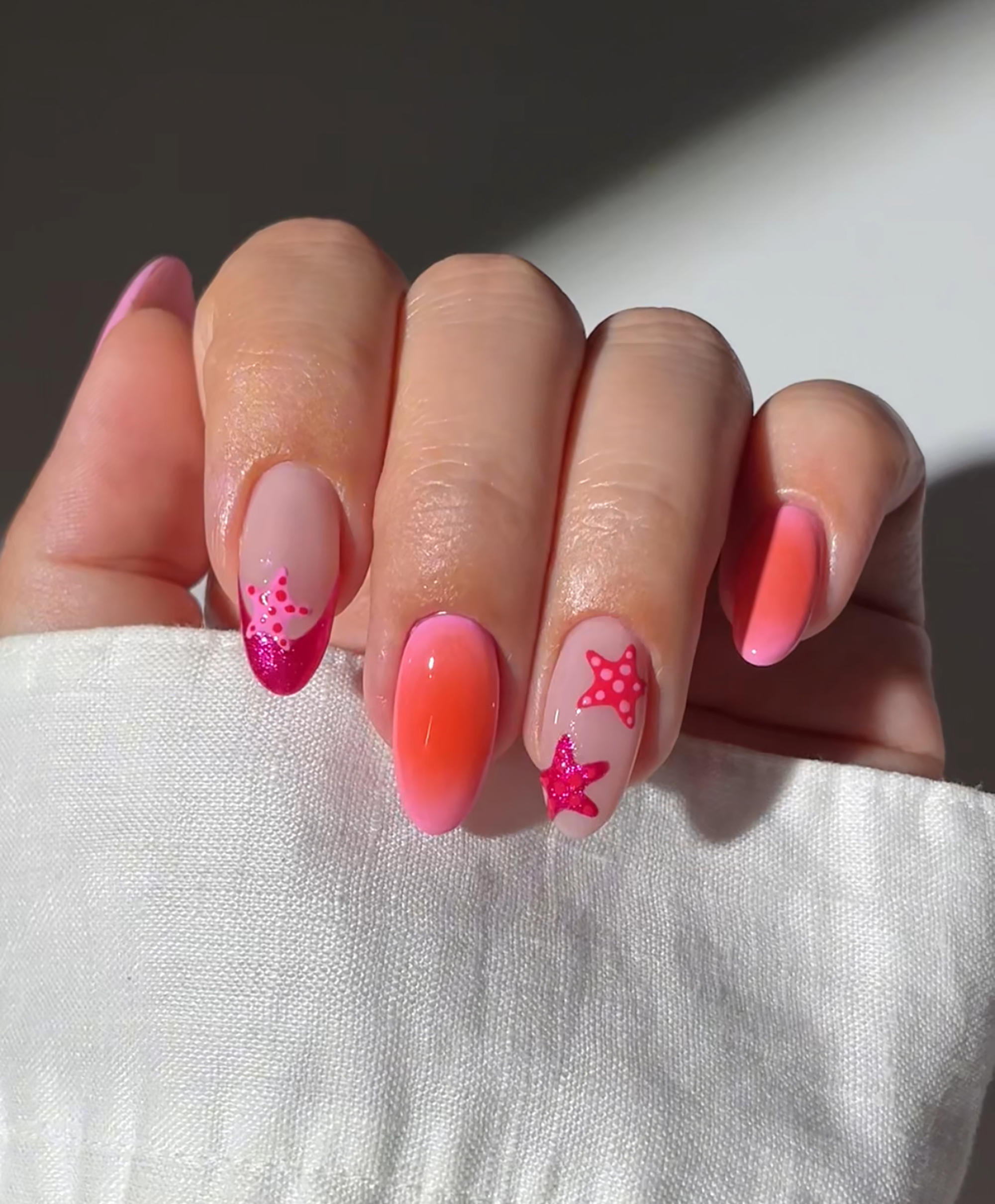 Coral dreams nail art final look