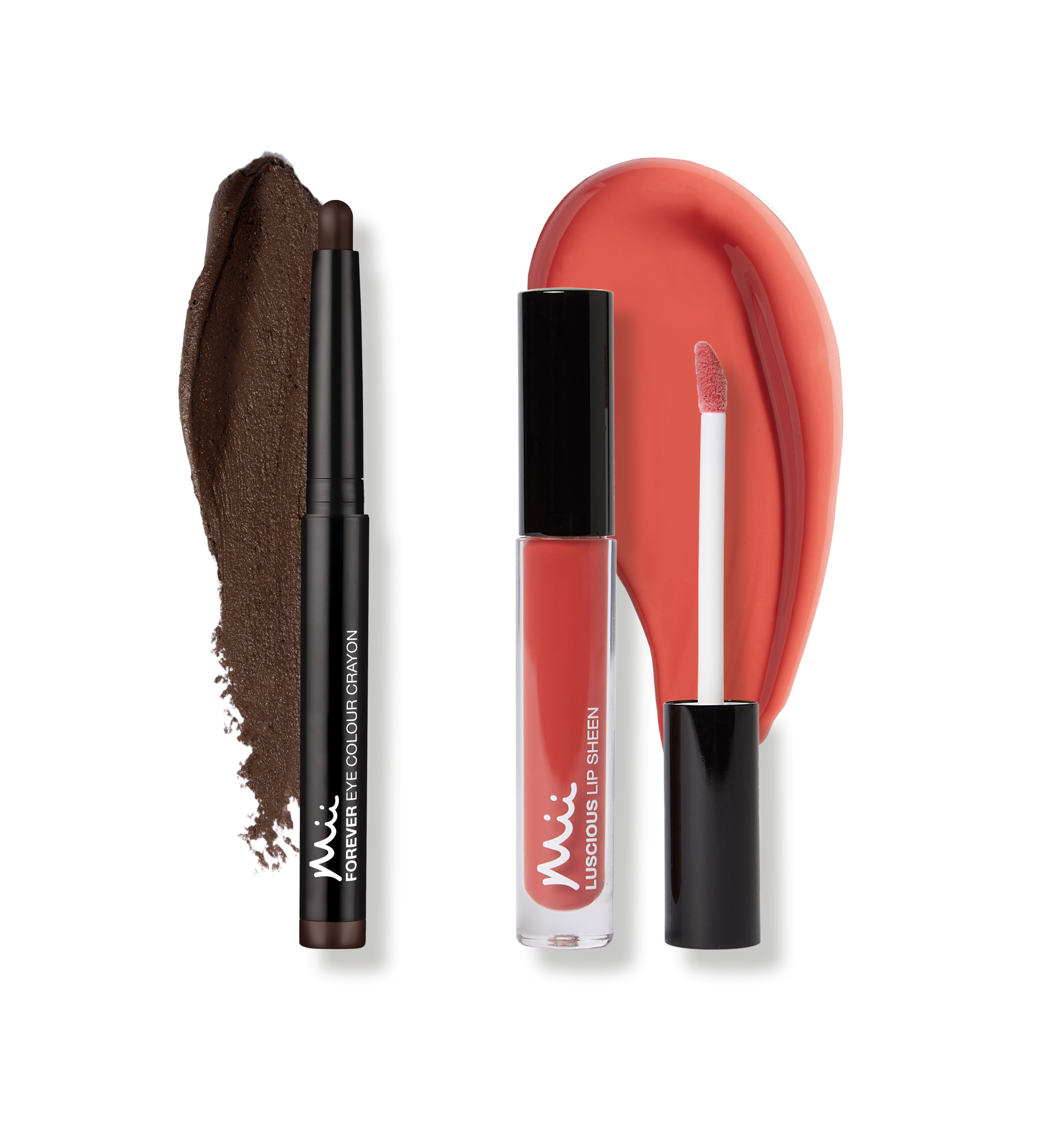 Forever Eye Crayon and Luscious Lip Sheen Bundle Swatch