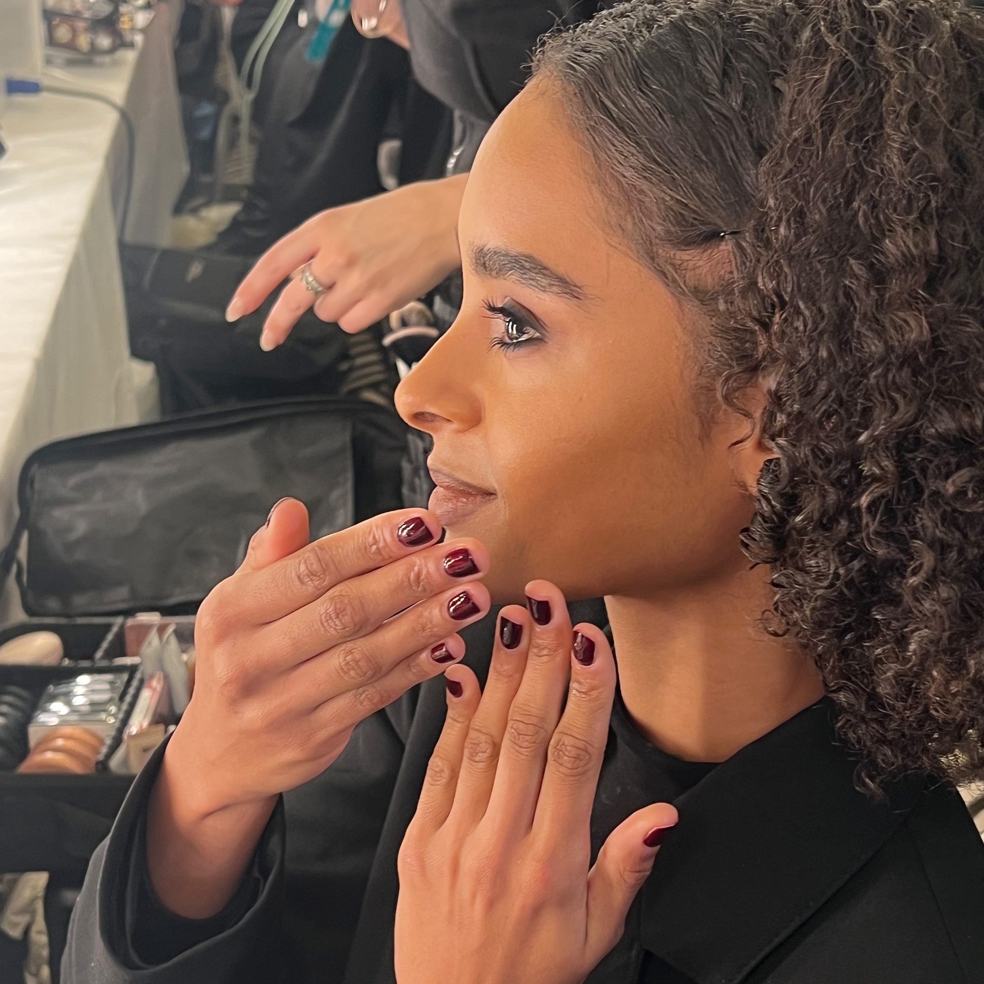 London Fashion Week - model wearing Roasted Chestnut Colour Confidence nail polish