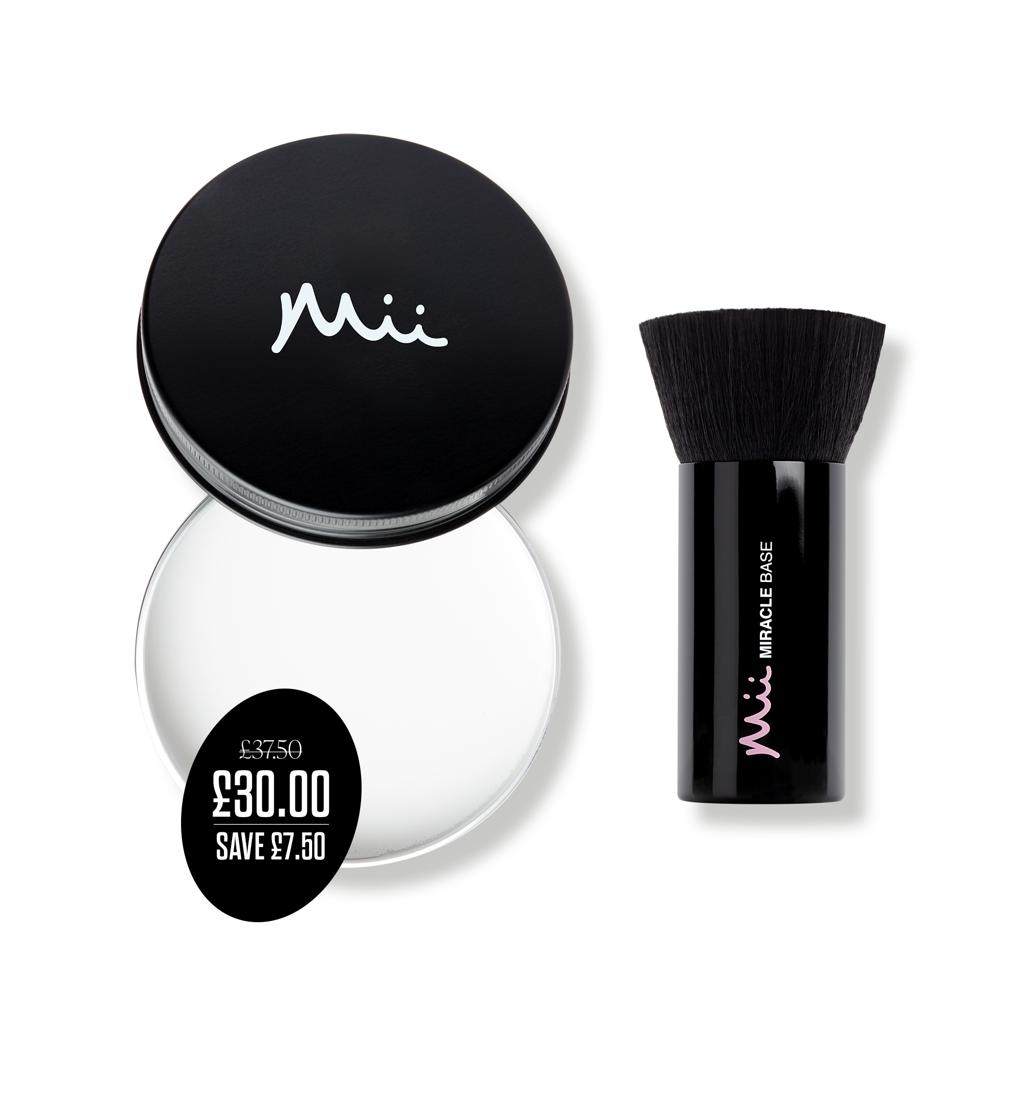 Miracle Brush + Brush Balm Duo packshot with price roundel - Cleanse & Care Brush Cleaner Balm and Miracle Base Brush