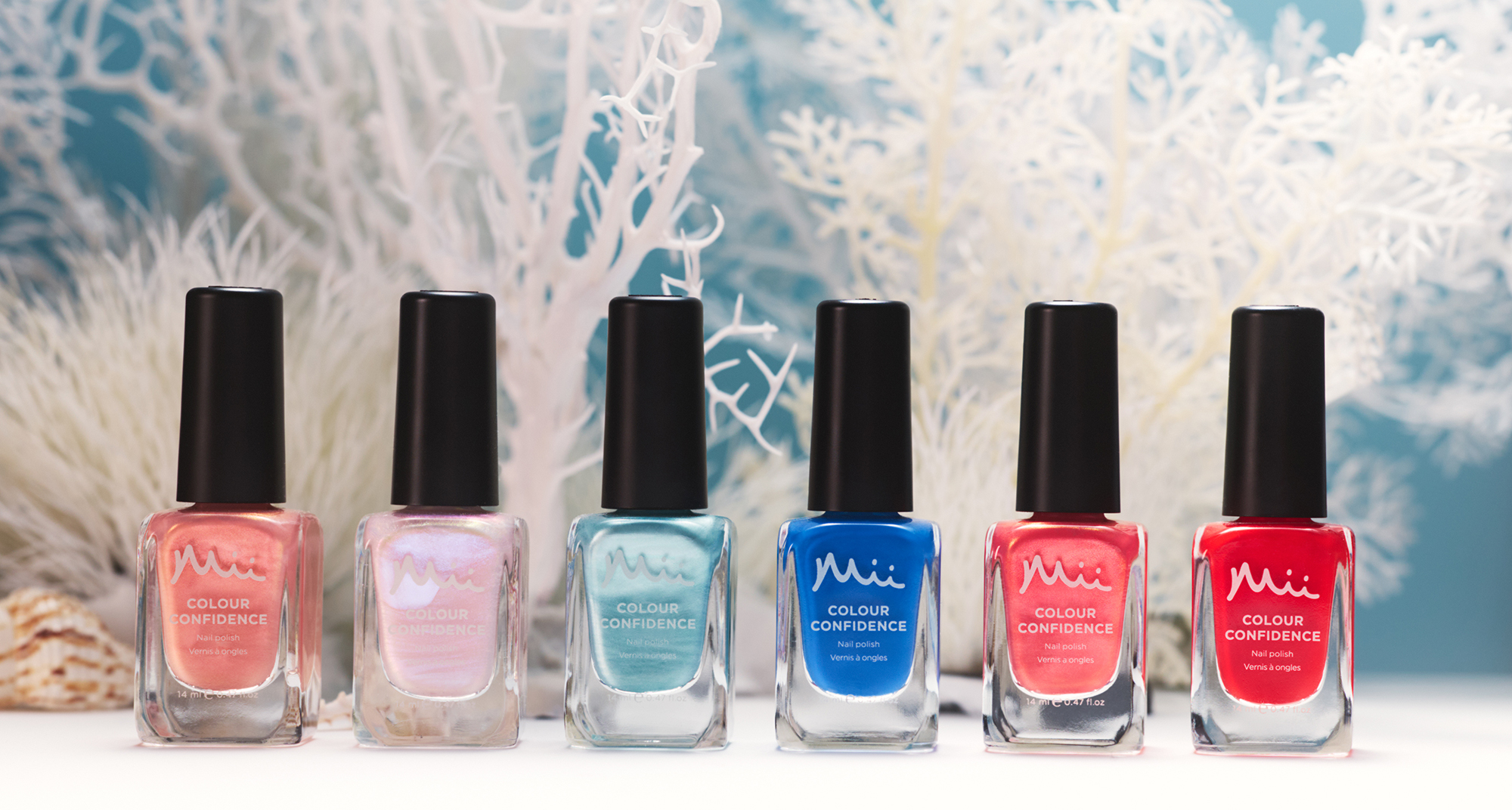 Coastal Glow Colour Confidence Nail Polish stylised group shot