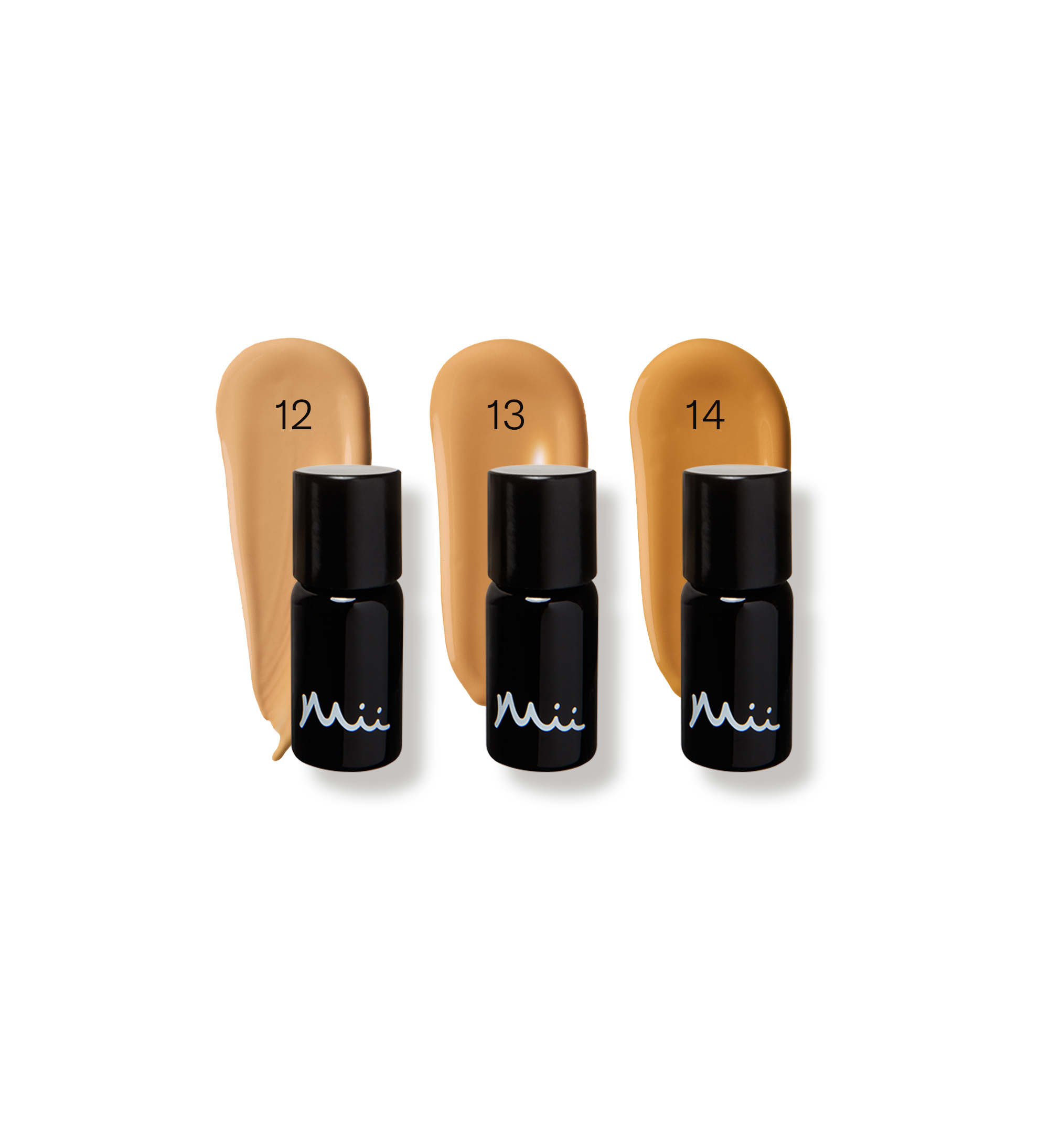 Hydraveil Serum Foundation Sample Box 12-14 packshot and swatches