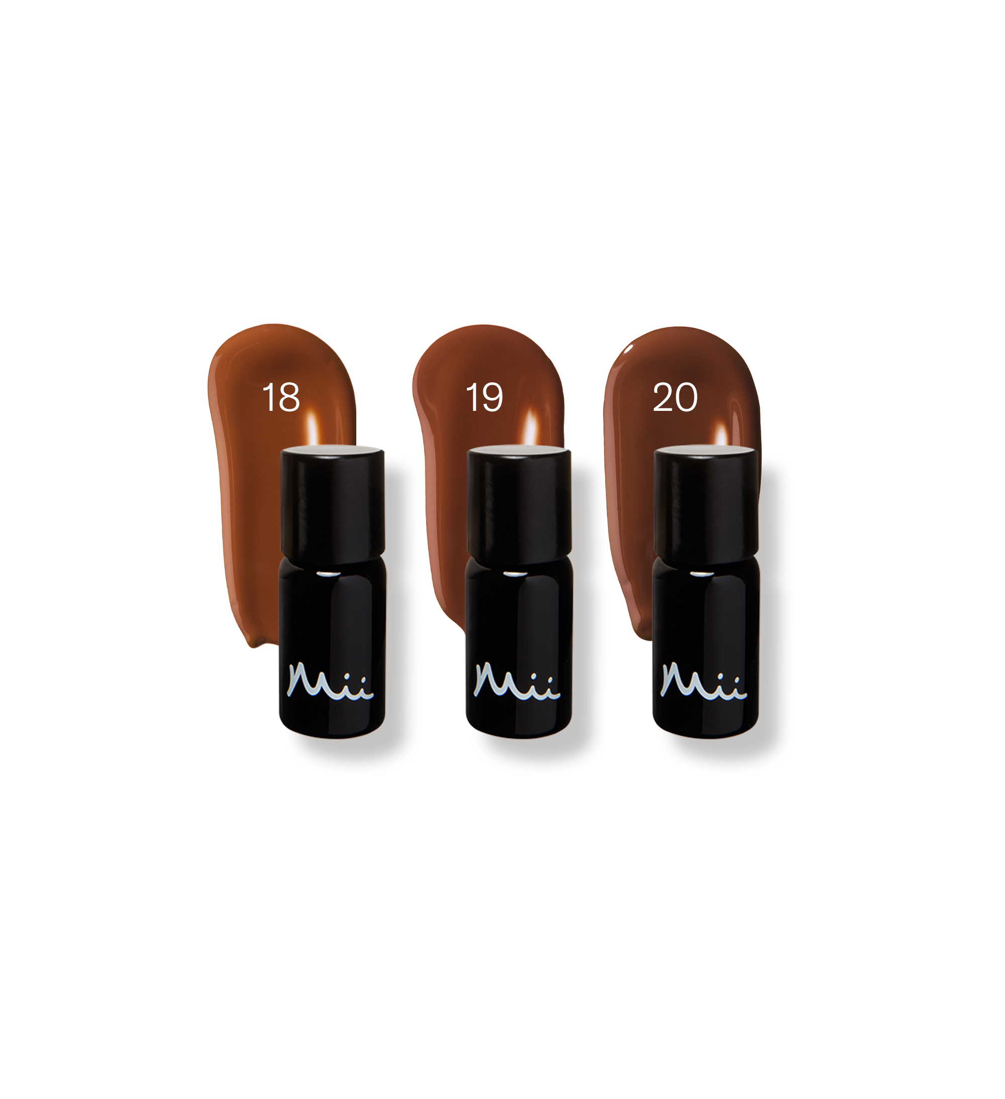 Hydraveil Serum Foundation Sample Box 18-20 packshot and swatches