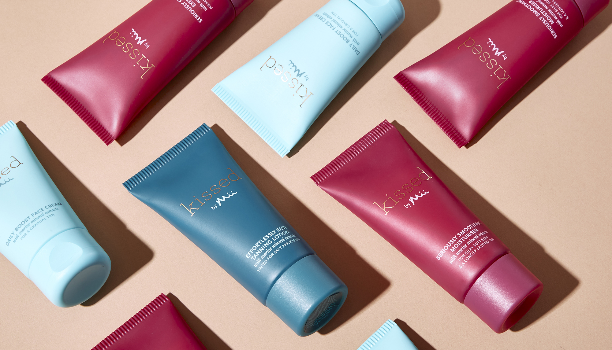 Group Shot of daily Boost Face Cream, Effortlessly easy Tanning Lotion and Seriously Smoothing Moisturiser against a neutral background