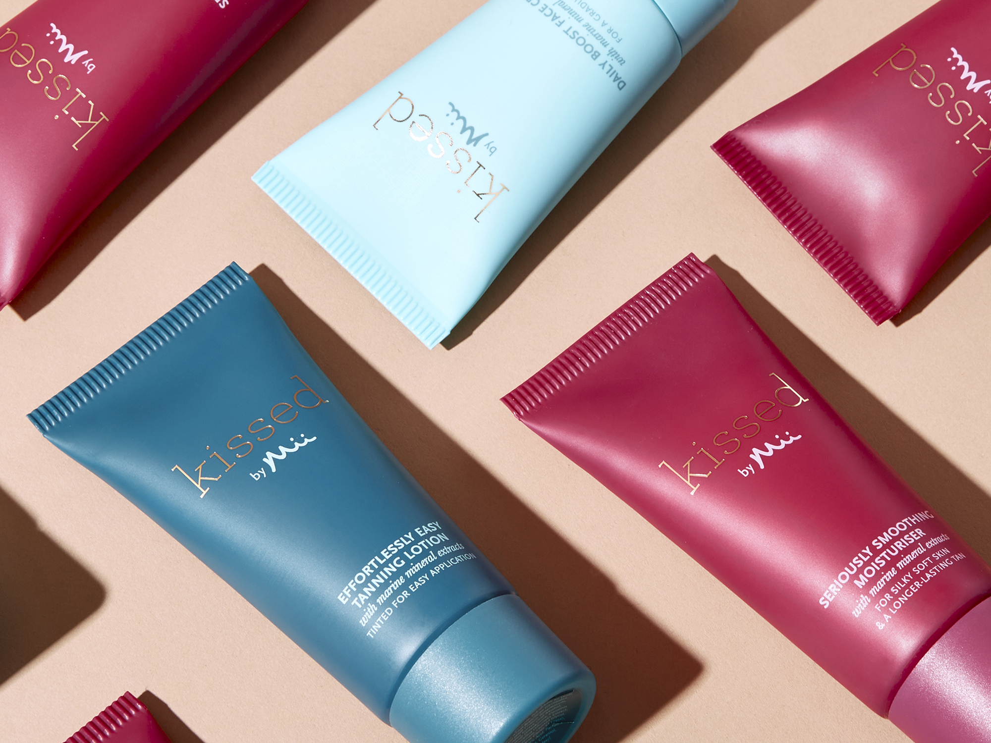 Group Shot of daily Boost Face Cream, Effortlessly easy Tanning Lotion and Seriously Smoothing Moisturiser against a neutral background
